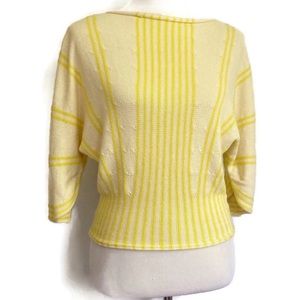 Moth Palma Dolman Knit Sweater Yellow Striped S